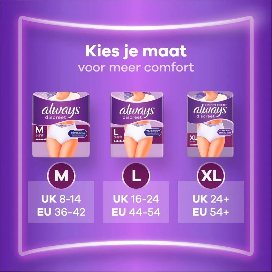 New Always Discreet Incontinentiebroekjes