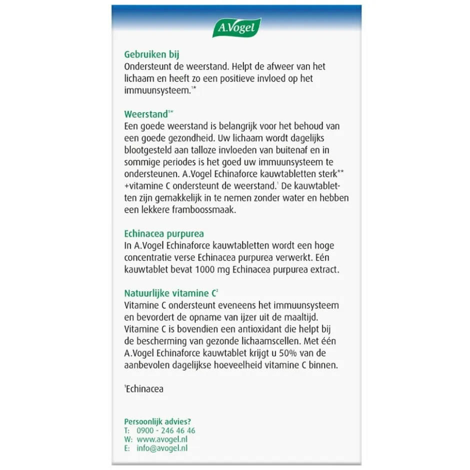 Clearance A.Vogel Echinaforce Sterk** + Vitamine C Kauwtabletten