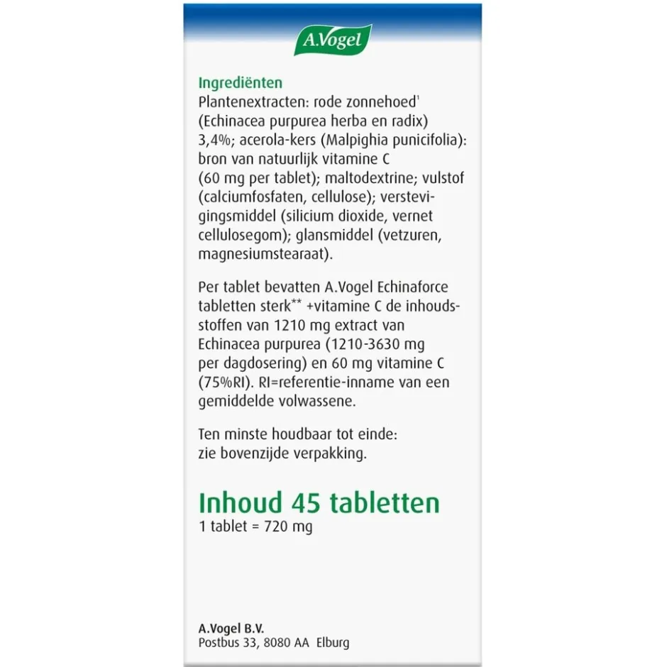 Online A.Vogel Echinaforce Sterk** + Vitamine C Tabletten