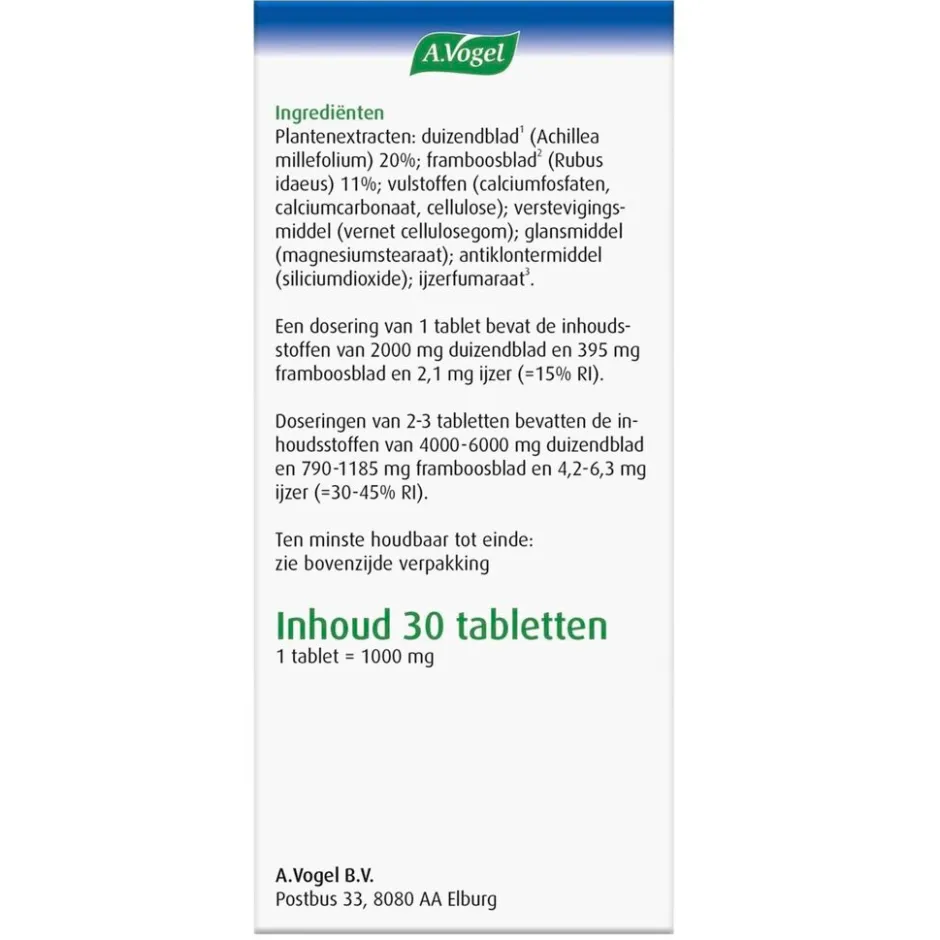 Outlet A.Vogel Menstruatie Tabletten