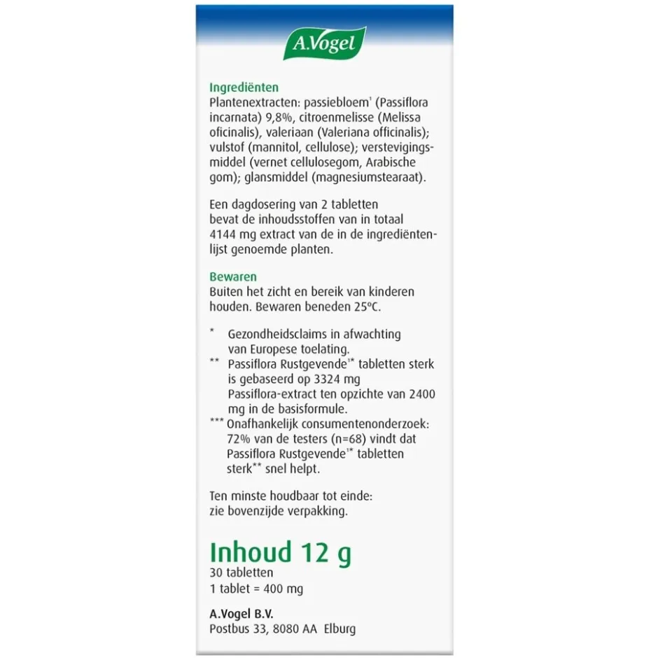 Discount A.Vogel Passiflora Sterk** Rustgevende Tabletten