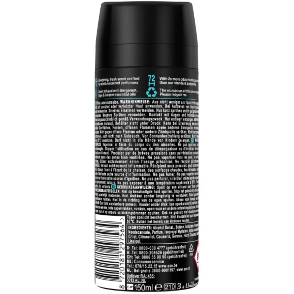 Hot Axe Fine Fragrance Aqua Bergamot Deodorant & Bodyspray