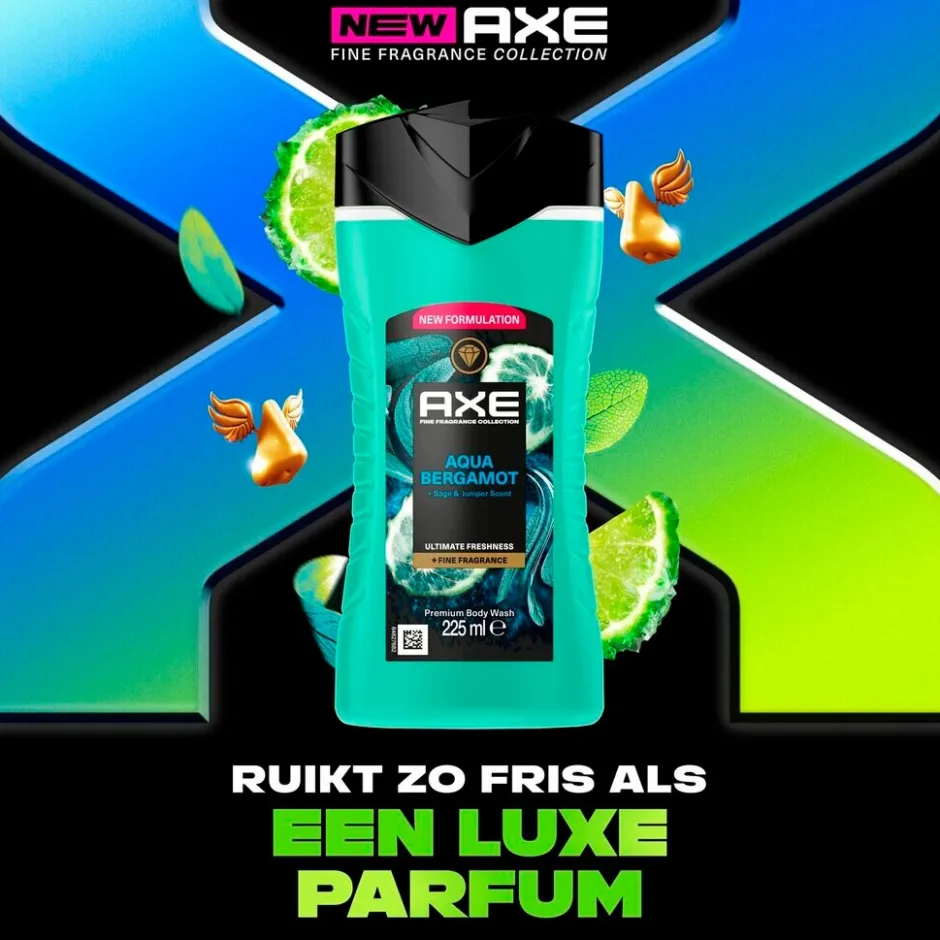 Clearance Axe Fine Fragrance Aqua Bergamot Douchegel