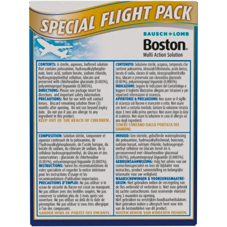 Outlet Bausch & Lomb Bausch + Lomb Boston Simplus Lenzenvloeistof Special Flight Pack
