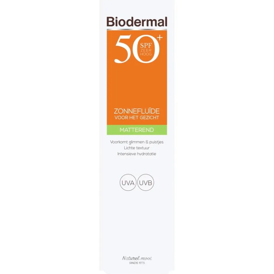 New Biodermal SPF50+ Matterende Zonnefluïde voor je Gezicht