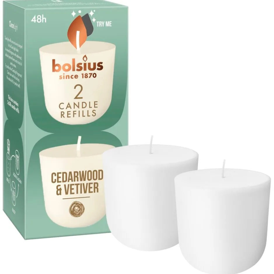 Clearance Bolsius Clean Light Cederwood Navulling