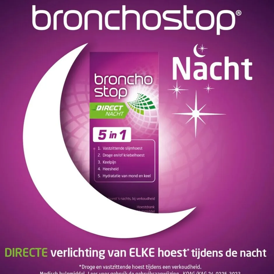Hot Bronchostop Direct Nacht 5-in-1 Hoestdrank