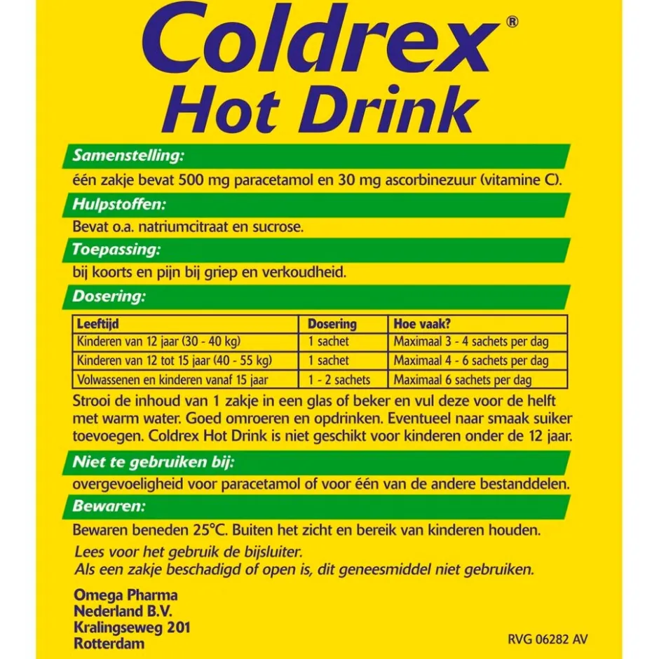 Sale Hot Coldrex Coldrex Hot Drink 500mg Poeder voor Drank