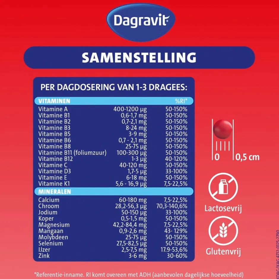 Outlet Dagravit Totaal 30 Multivitaminen en Mineralen Dragees