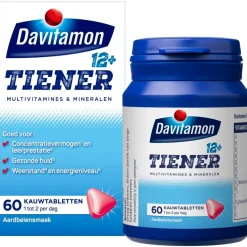 Online Davitamon Tiener 12+ Multivitamines & Mineralen Aardbei Kauwtabletten