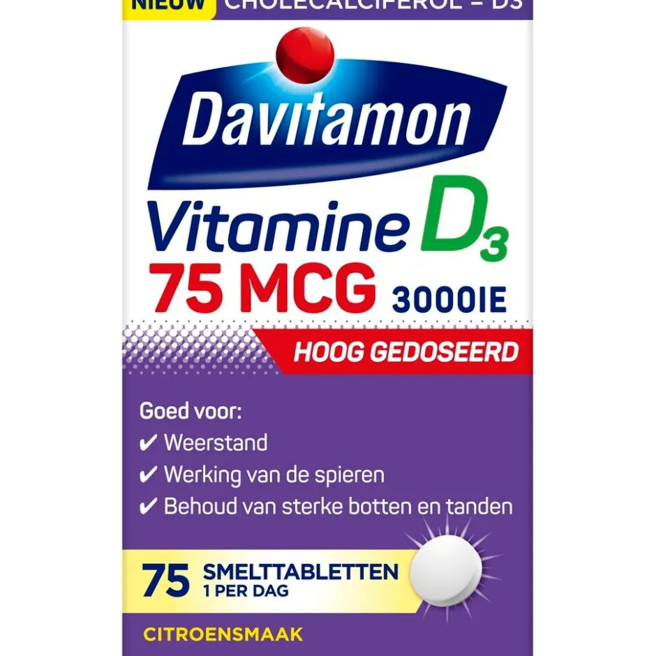 Online Davitamon Vitamine D3 75mcg Smelttabletten