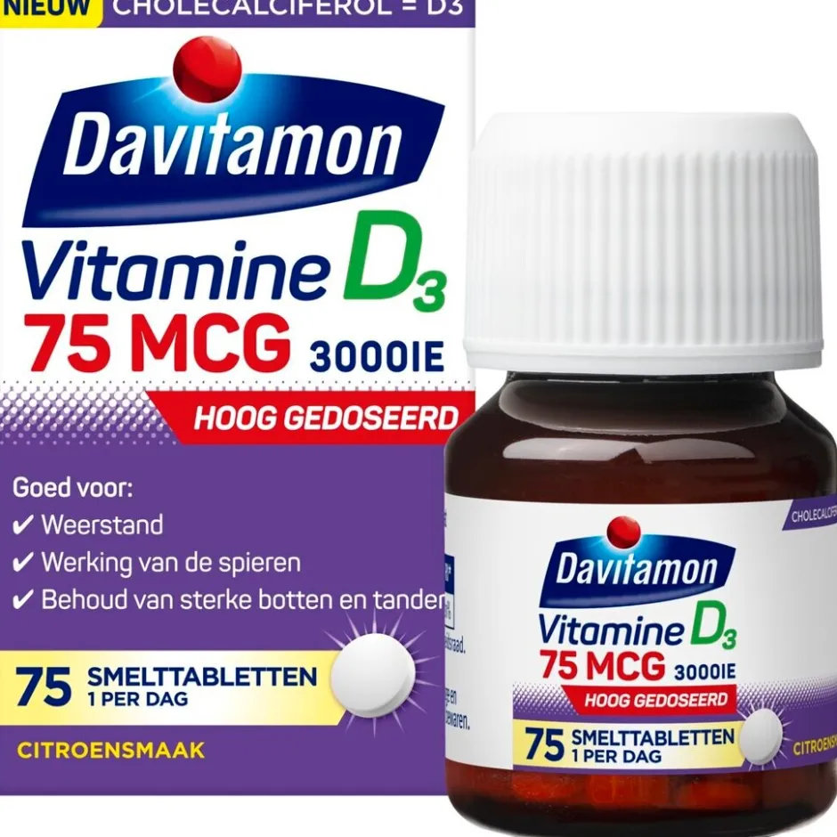 Online Davitamon Vitamine D3 75mcg Smelttabletten