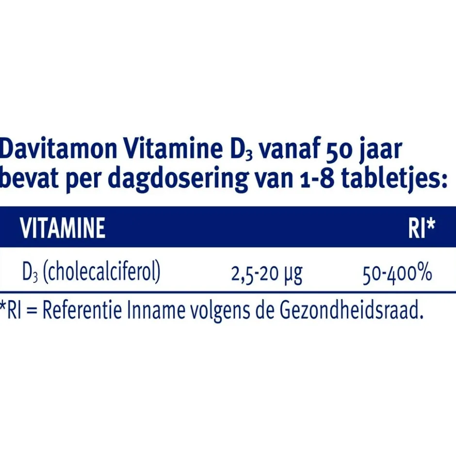 Discount Davitamon Vitamine D3 Vanaf 50 Jaar Tabletten