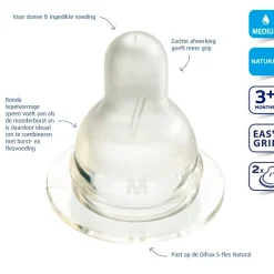 New Difrax Natural 3+M Medium Flessenspenen