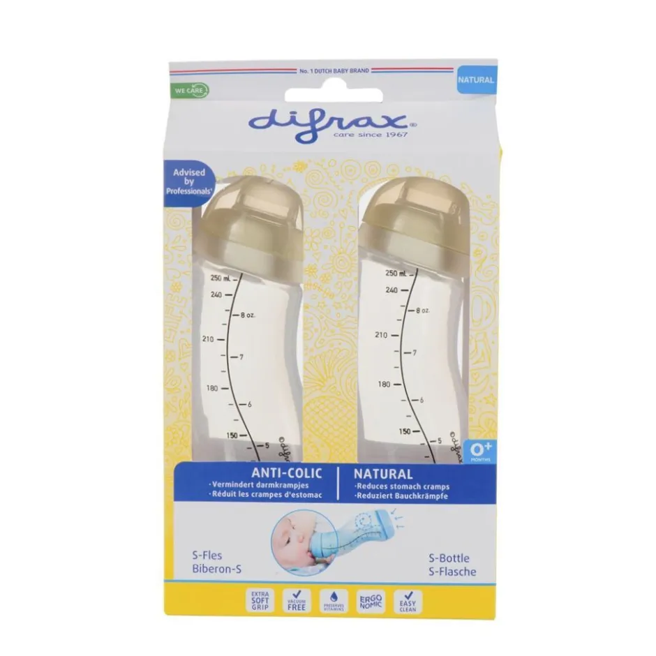 Clearance Difrax Natural 0+M S-Fles 2-Pak
