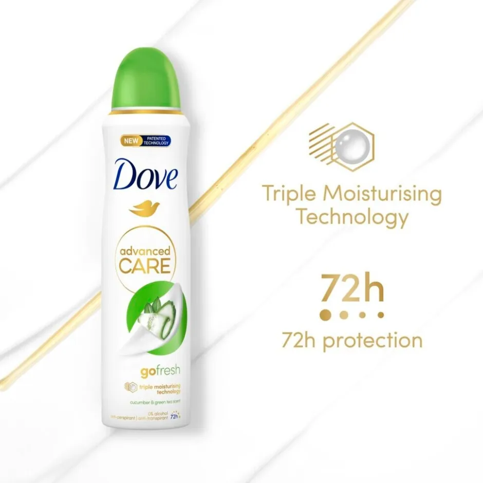 New Dove Advanced Care Go Fresh Cucumber & Green Tea Antitranspirant Deodorant Spray