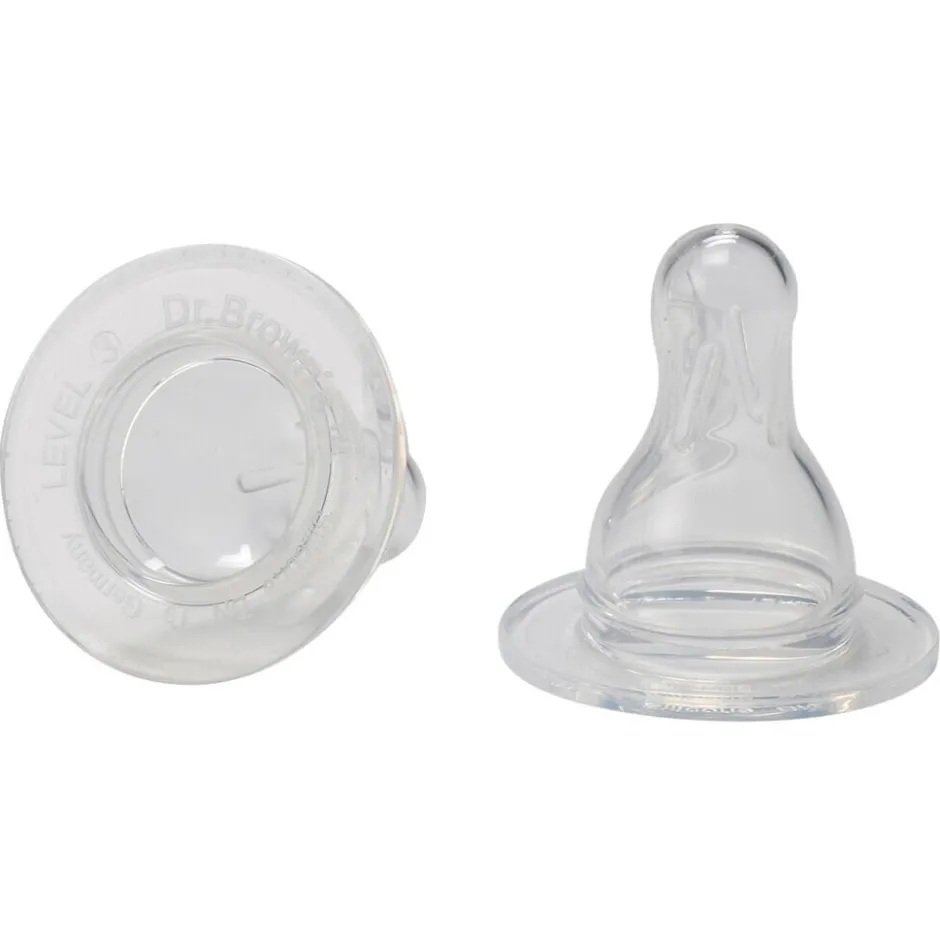 New Dr. Brown's Fase 3 6+M Flesspenen voor Smalle Halsfles