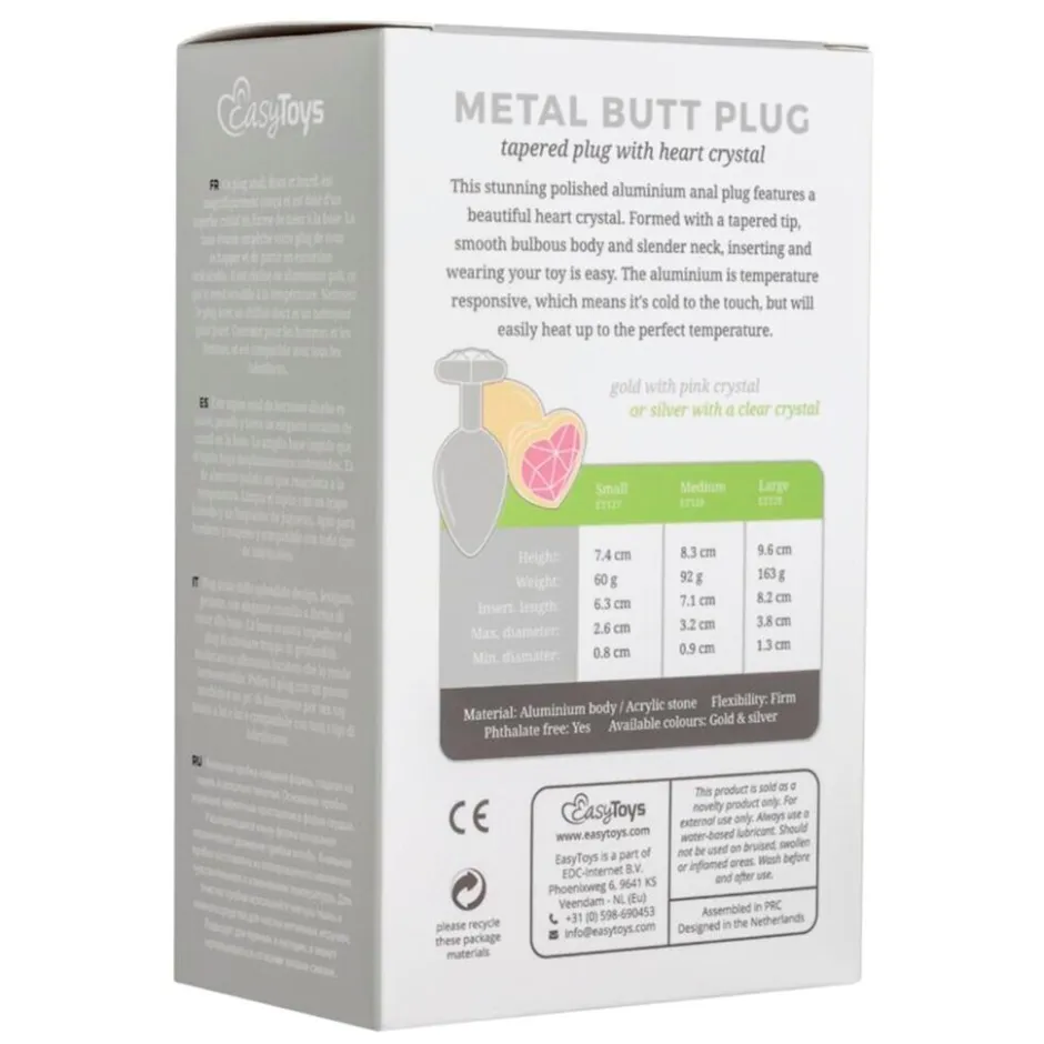 Online EasyToys Buttplug met Zilverkleurig Hartje