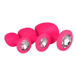 Discount EasyToys Siliconen Buttplug Set met Diamant