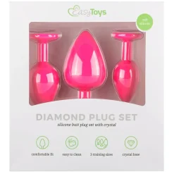 Discount EasyToys Siliconen Buttplug Set met Diamant