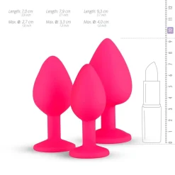 Discount EasyToys Siliconen Buttplug Set met Diamant