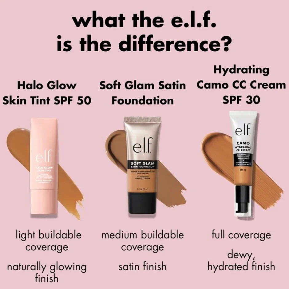 Clearance ELF e.l.f. Halo Glow SPF50 4 Light Neutral Skin Tint