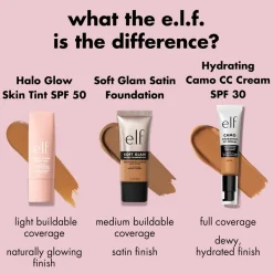 Discount ELF e.l.f. Halo Glow SPF50 8 Medium Neutral Skin Tint