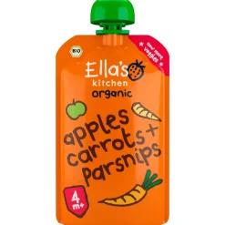 Ella's Kitchen Organic 4M+ Bio Wortel Pastinaak en Appel Knijpzakje