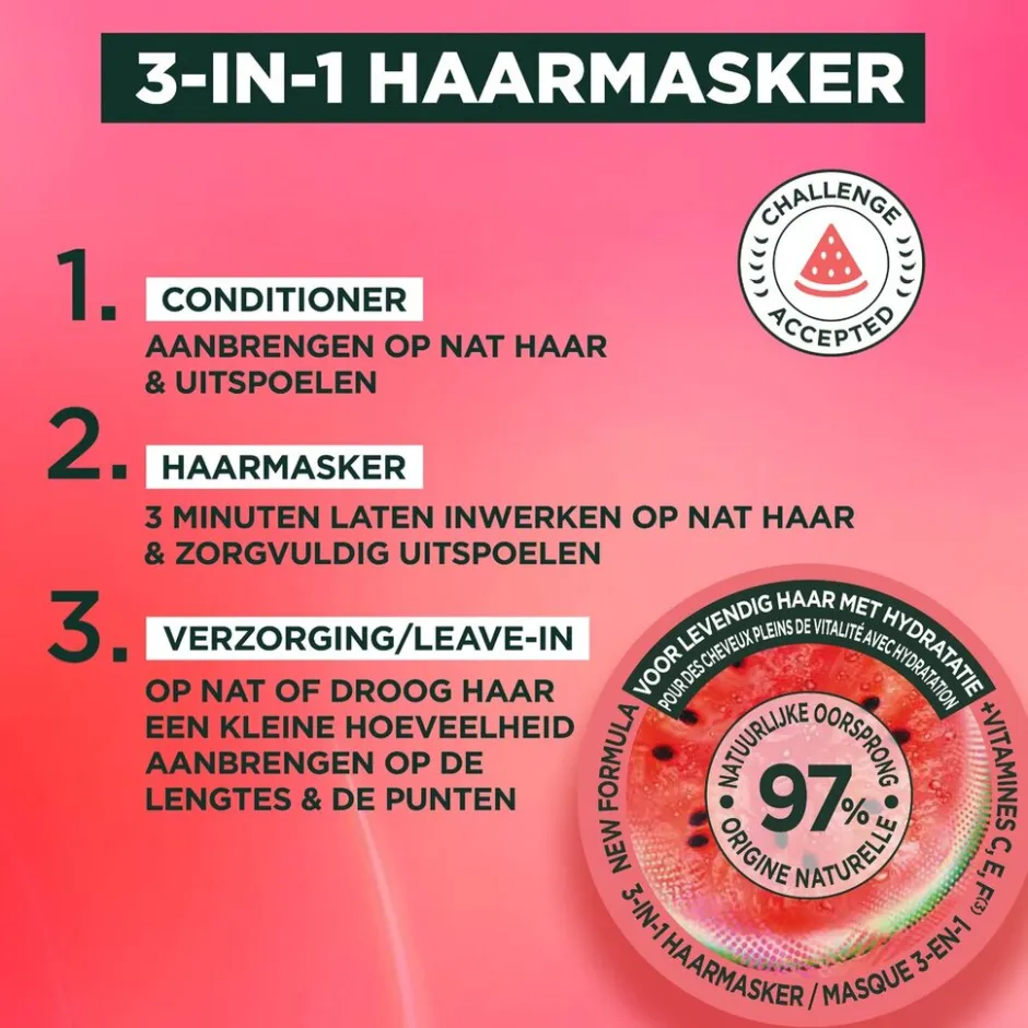 Fructis Garnier Watermelon Hair Food 3-in-1 Haarmasker