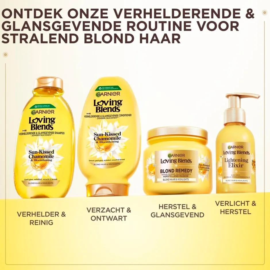 Clearance Loving Blends Garnier Sun-Kissed Chamomile & Bloemenhoning Verhelderende & Glansgevende Conditioner