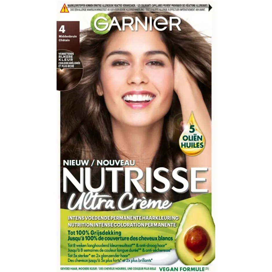 Hot Nutrisse Garnier Ultra Crème 4 Middenbruin Permanente Haarkleuring