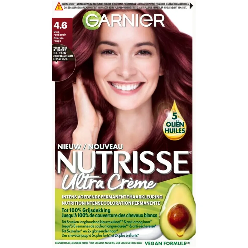 Sale Nutrisse Garnier Ultra Crème 4.6 Diep Rood Middenbruin Permanente Haarkleuring