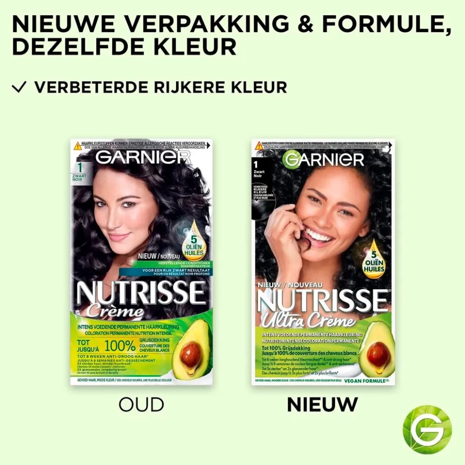 Discount Nutrisse Garnier Ultra Crème 1 Zwart Permanente Haarkleuring