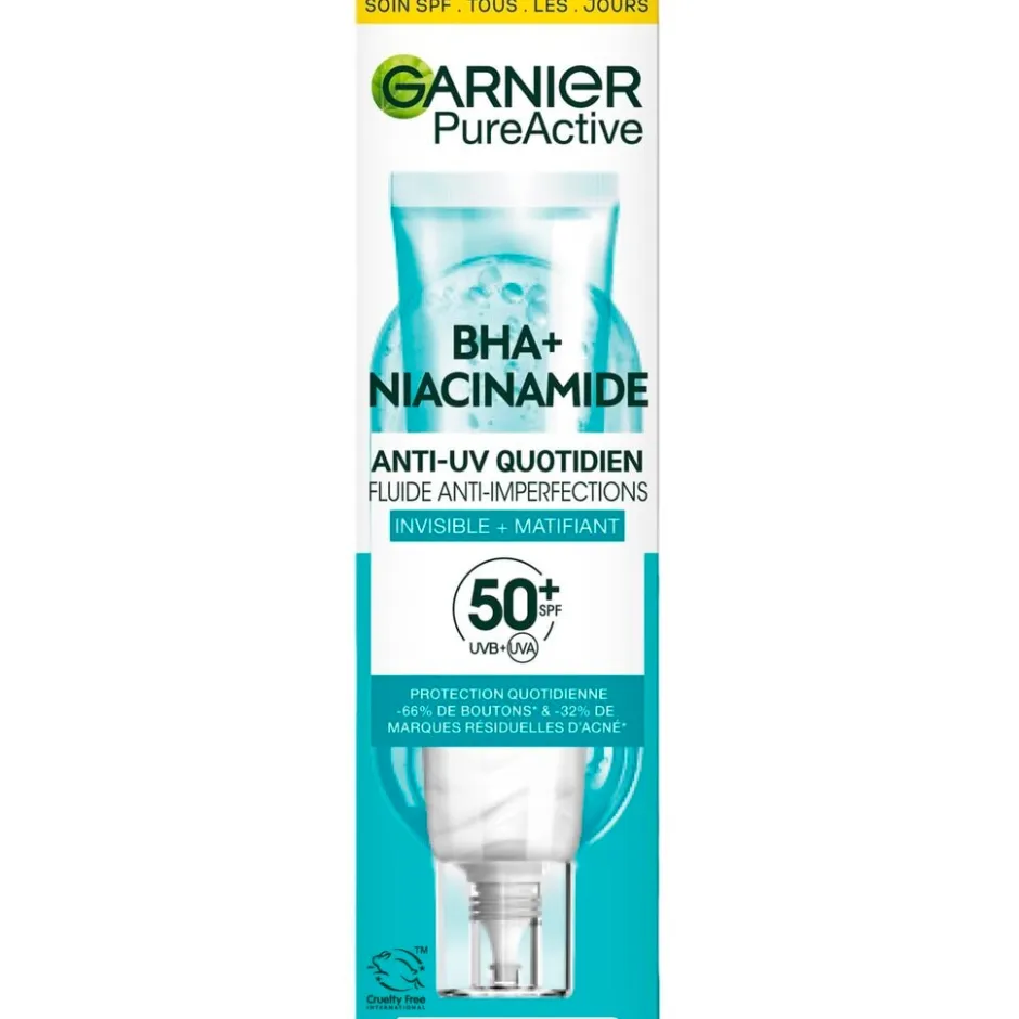 Best Garnier Skin Naturals Garnier PureActive BHA+ Niacinamide SPF50+ Anti-Imperfections Fluid