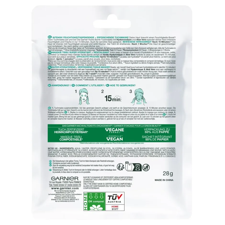 Discount Garnier Skin Naturals Garnier SkinActive Hydra Bomb Tissuemasker