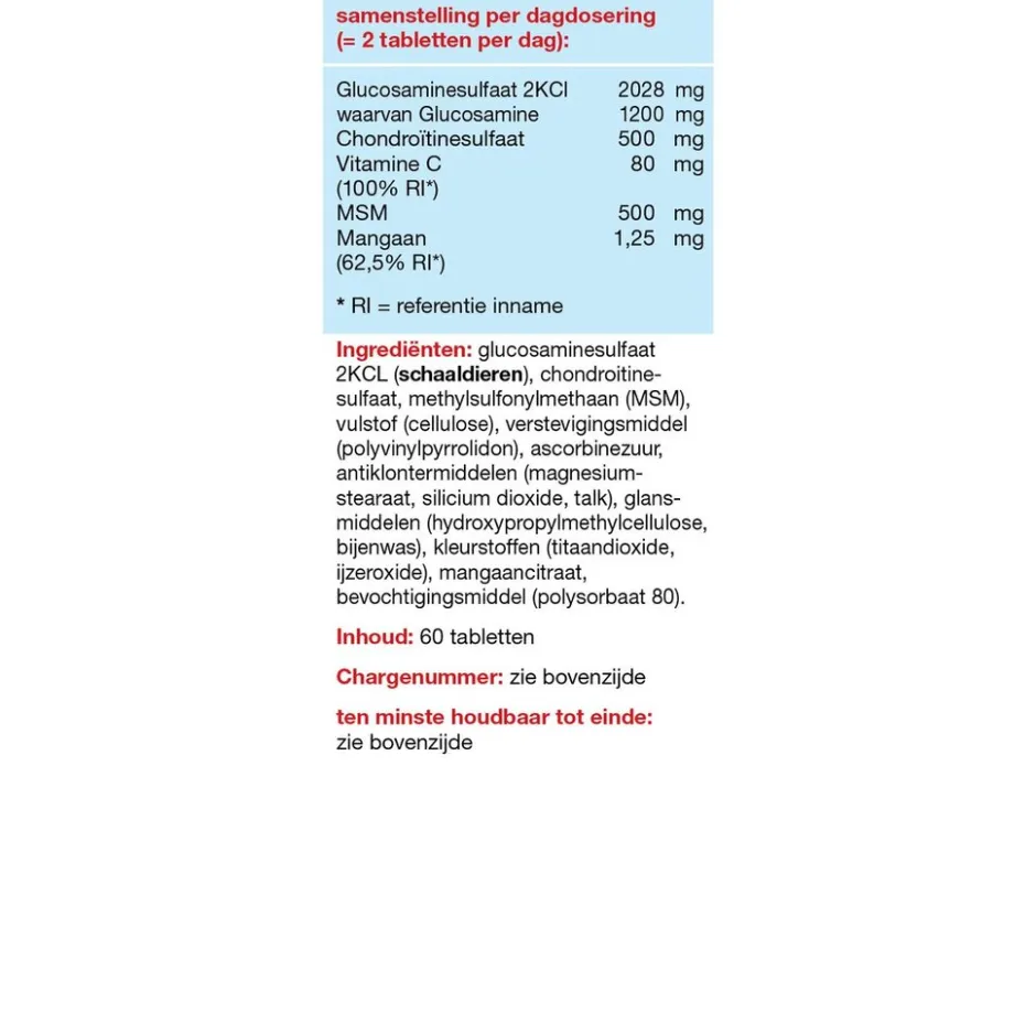 Discount Glucon Combi Glucosamine Chondroïtine/MSM+ Mangaan Tabletten