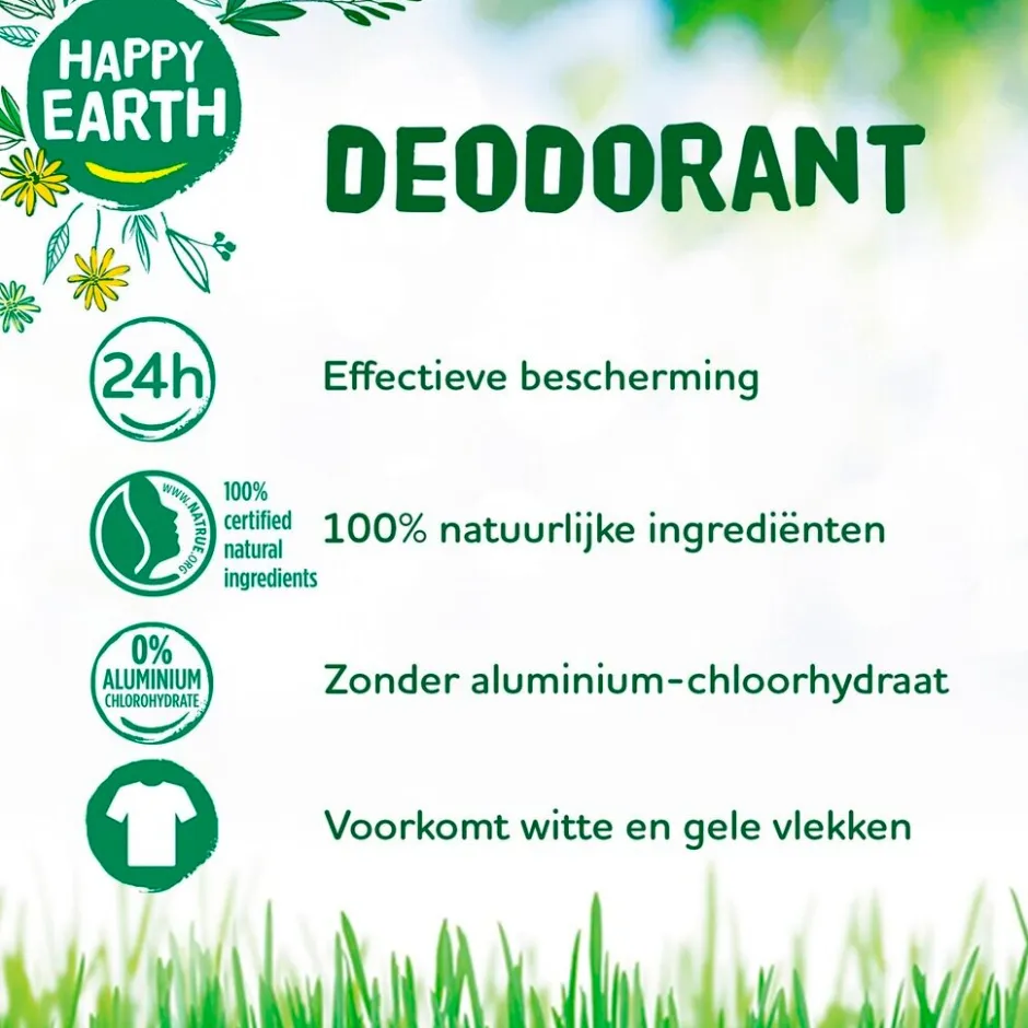 Outlet Happy Earth 100% Natural Jasmine Ho Wood Deodorant Roller