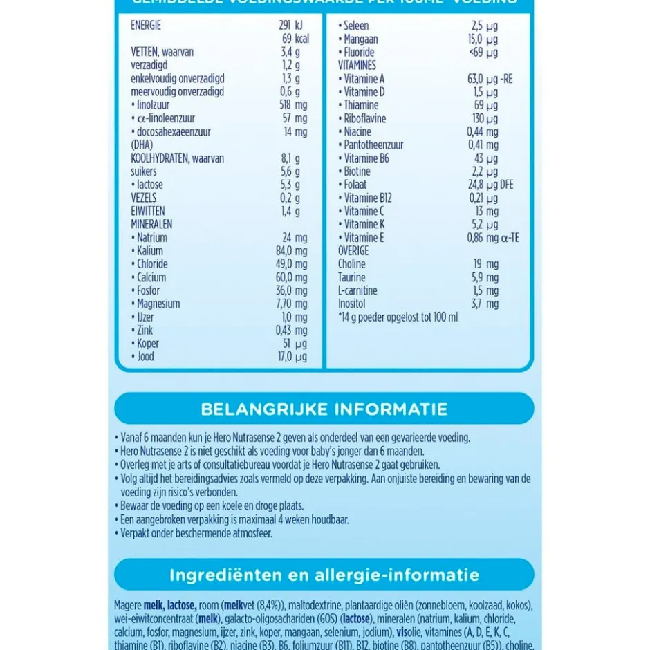 Online Hero 6+M Nutrasense Classic 2 Opvolgmelk