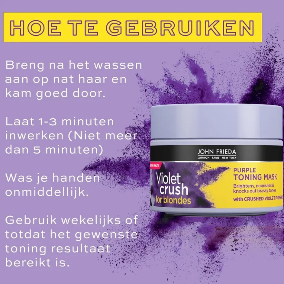 Hot John Frieda Violet Crush For Blondes Purple Toning Masker