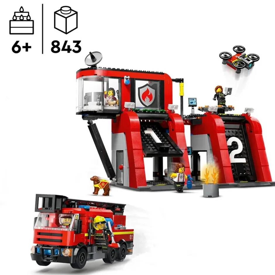 Online LEGO City 60414 Brandweerkazerne en Brandweerauto