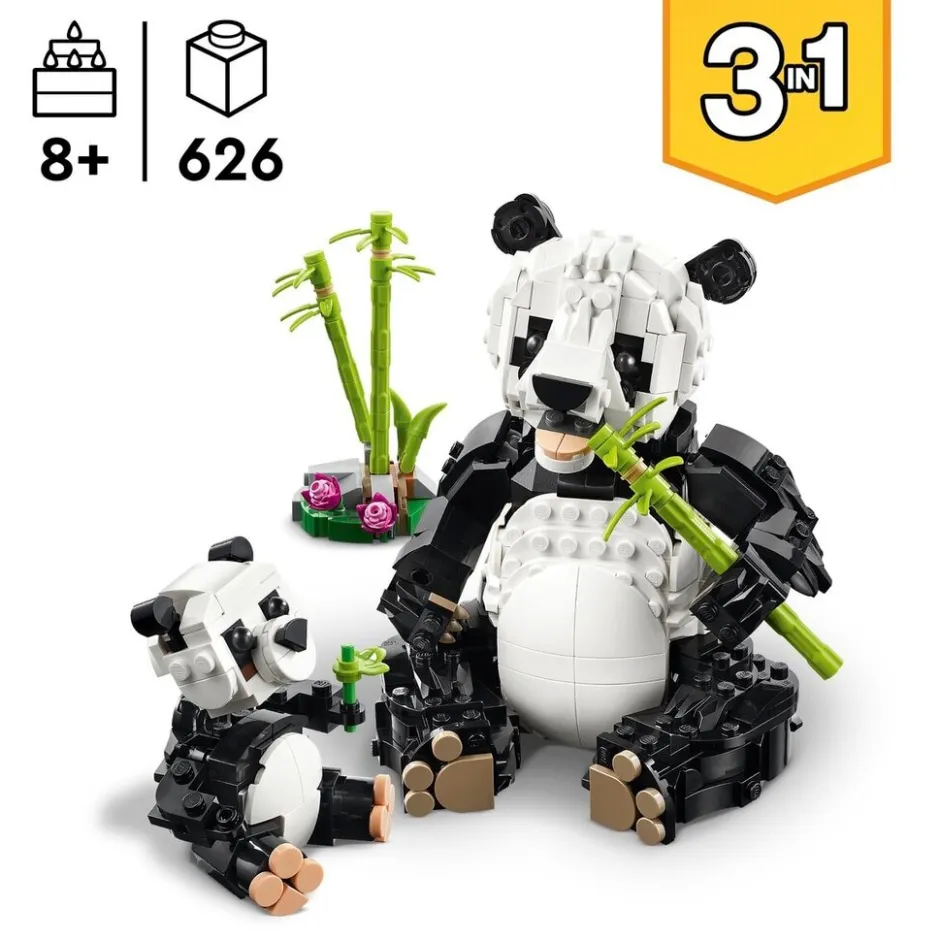 Best LEGO Creator 31165 3-in-1 Wilde Dieren: Pandafamilie