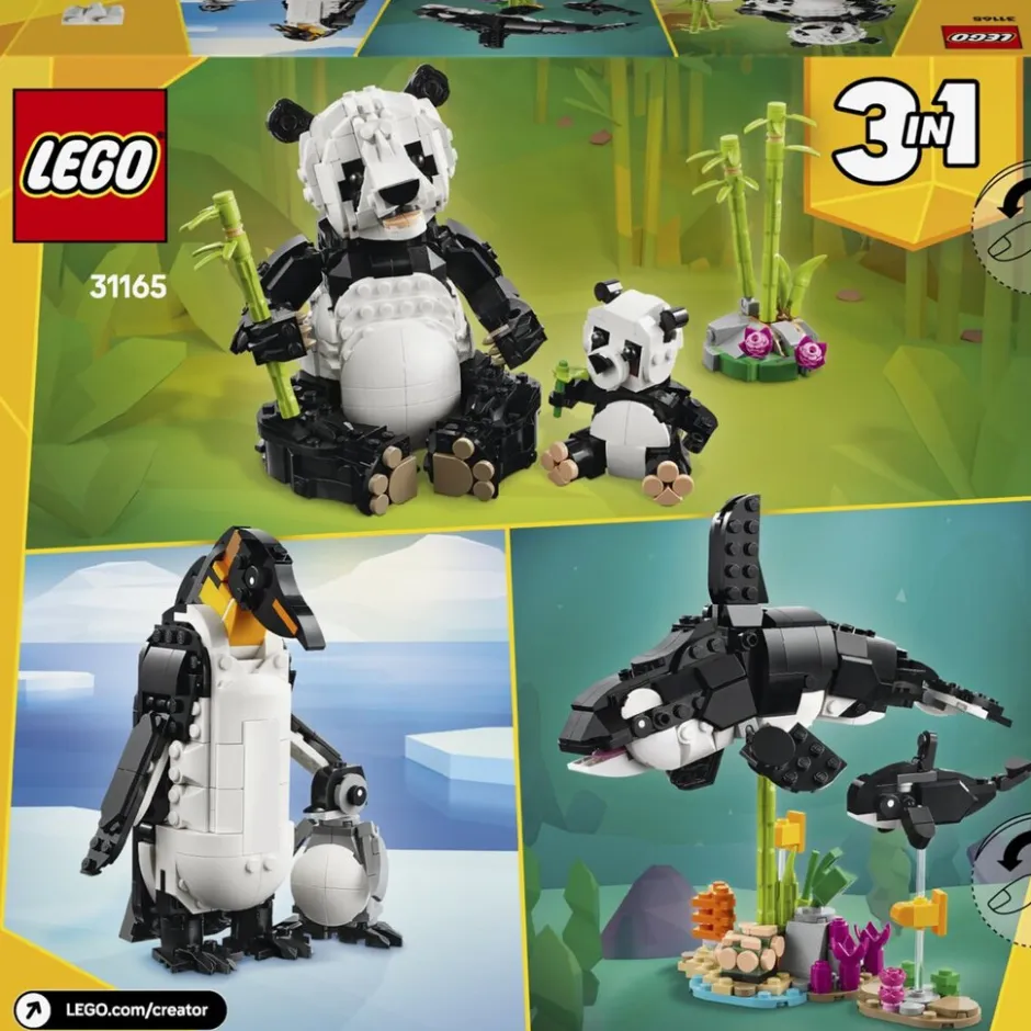 Best LEGO Creator 31165 3-in-1 Wilde Dieren: Pandafamilie