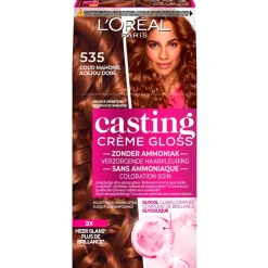 Casting L'Oréal Paris Créme Gloss 535 Licht Goud Mahoniebruin Semi-Permanente Haarkleuring