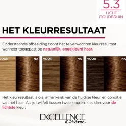 Discount Excellence L'Oréal Paris Crème 5.3 Goud Lichtbruin Permanente Haarverf