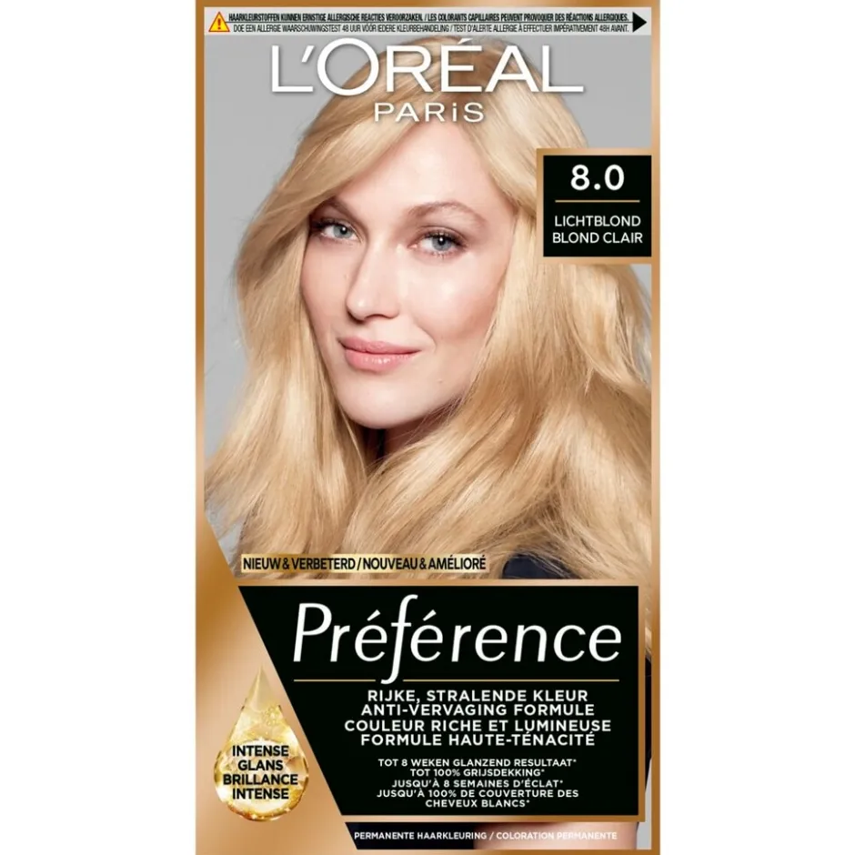 New Preference L'Oréal Paris Préférence 8 Lichtblond Permanente Haarkleuring