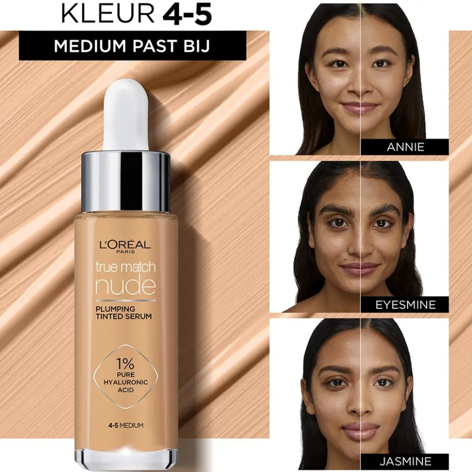 Outlet L'Oreal L'Oréal Paris True Match Nude 4-5 Medium Plumping Tinted Serum