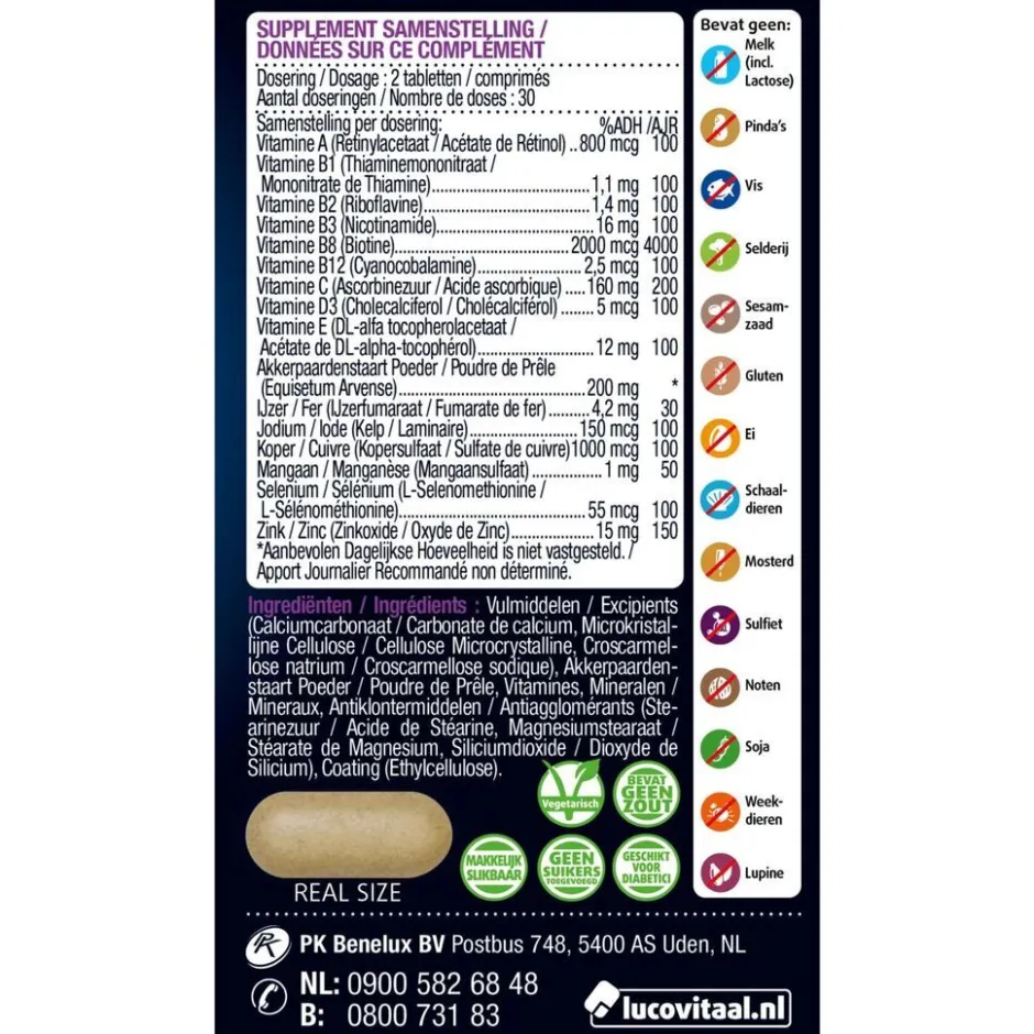 Sale Lucovitaal Huid, Haar & Nagels Tabletten