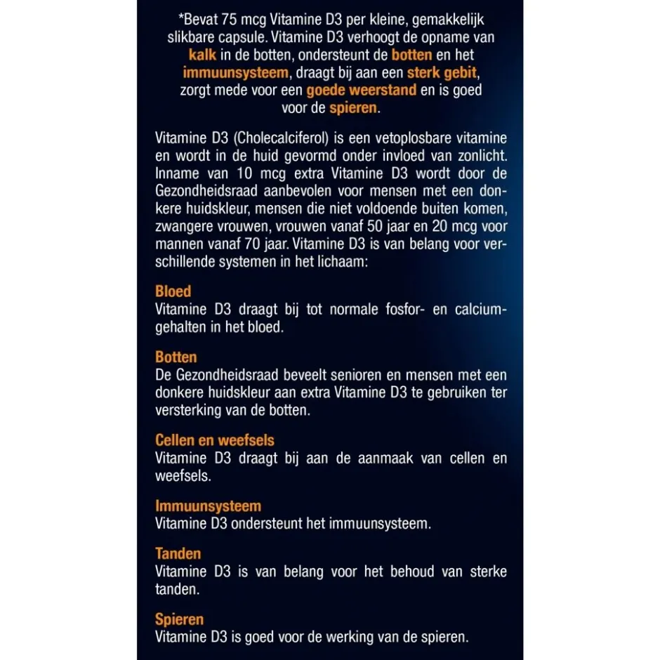 Online Lucovitaal Vitamine D3 75mcg Capsules