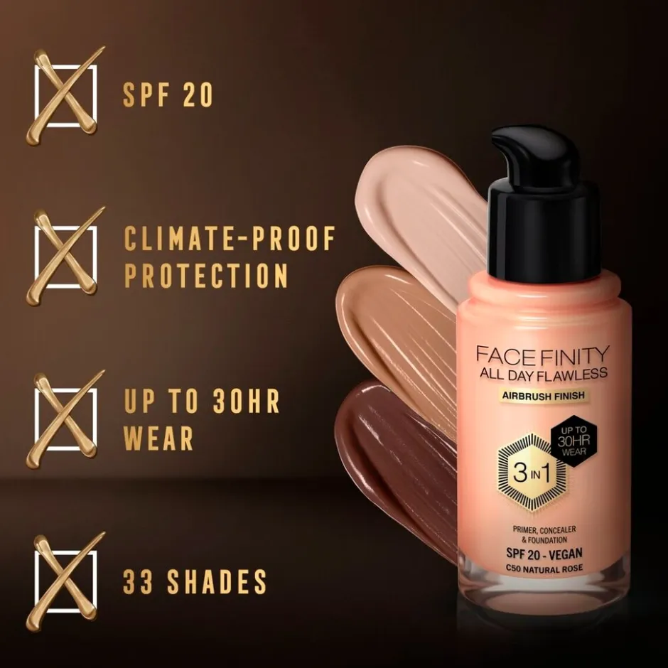 Online Max Factor Facefinity All Day Flawless C50 Natural Rose Foundation
