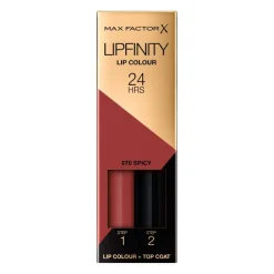 Best Max Factor Lipfinity Lip Colour 070 Spicy 2-Step Longlasting Lipstick